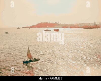 Konstantinopel. Konstantinopel in der Nähe der Oberseite Kapu Park 1900, Türkei, Istanbul. Neuerfundene durch Gibon. Klassische Kunst mit einem Neuerfundene Stockfoto