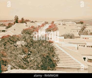 Zionistischen Kolonien auf Sharon. Zichron Yakob. In Erinnerung an Jakob. Ein Kummerower See Kolonie. 1920, Israel, sichron Yaʻaḳov neuerfundene Stockfoto