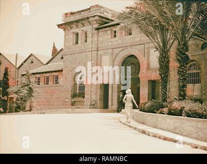 American University, Beirut, (A. U.B.) Main Gate. 1920, Libanon, Beirut. Neuerfundene durch Gibon. Klassische Kunst mit einem Neuerfundene Stockfoto