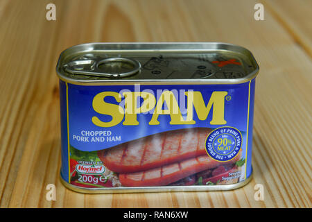 Spam Dosenfleisch der Firma Hormel, Fruehstuecksfleisch Spam der Fa. Hormel Stockfoto