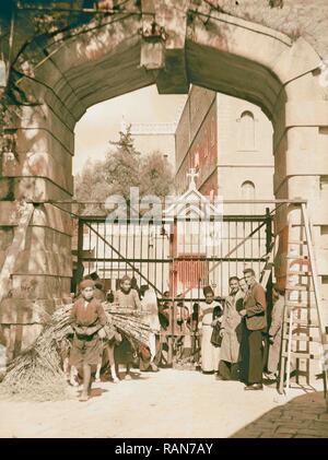 Die eisernen Tore am Neuen Tor 21 Oktober, 1937 Jerusalem, Israel. Neuerfundene durch Gibon. Klassische Kunst mit einem modernen Neuerfundene Stockfoto