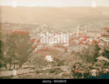 Ain Karim Ansichten. 1934, Jerusalem, Israel. Neuerfundene durch Gibon. Klassische Kunst mit einem modernen Touch neuerfundene Stockfoto
