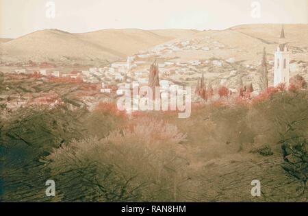 Ain Karim Ansichten. 1934, Jerusalem, Israel. Neuerfundene durch Gibon. Klassische Kunst mit einem modernen Touch neuerfundene Stockfoto