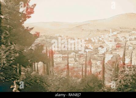 Ain Karim Ansichten. 1934, Jerusalem, Israel. Neuerfundene durch Gibon. Klassische Kunst mit einem modernen Touch neuerfundene Stockfoto