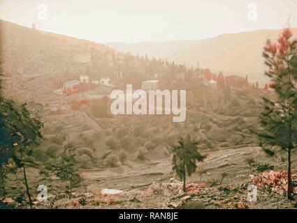 Ain Karim Ansichten. 1934, Jerusalem, Israel. Neuerfundene durch Gibon. Klassische Kunst mit einem modernen Touch neuerfundene Stockfoto