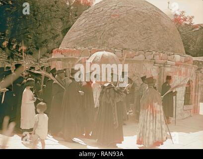 Palmsonntag, 1937 Abessinier Prozession, Jerusalem, Israel. Neuerfundene durch Gibon. Klassische Kunst mit einem modernen Touch neuerfundene Stockfoto