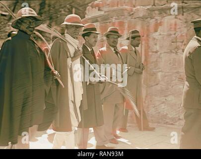 Palmsonntag, 1937 Abessinier Prozession, Jerusalem, Israel. Neuerfundene durch Gibon. Klassische Kunst mit einem modernen Touch neuerfundene Stockfoto