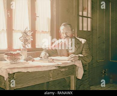 Askenazim, Ashkenazi Jude in seinem Haus 1934, Israel. Neuerfundene durch Gibon. Klassische Kunst mit einem modernen Touch neuerfundene Stockfoto