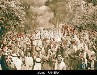 Palästina Unruhen 1936 Palästina Araber in Abu Ghosh die Vereidigung der Verbundenheit mit der arabischen Sache, nämlich die Neuerfundene Stockfoto