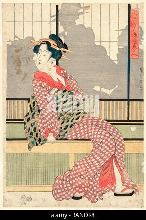 Furyu Yusuzumi San Bijin, aktualisierte Version der drei Schönheiten genießen den Abend kühl. [Zwischen 1807 und 1820], 1 Neuerfundene Stockfoto