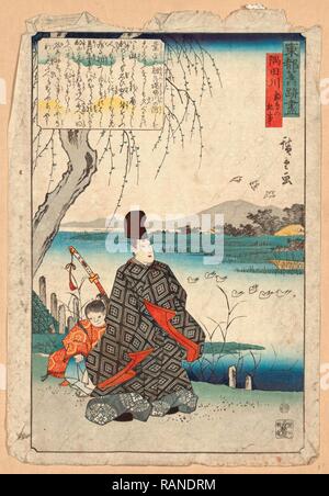 Sumidagawa Miyakodori keine Koji Episode von Sumidagawa Miyakodori an. [Zwischen 1844 und 1848], 1 Drucken: Holzschnitt, Farbe Neuerfundene Stockfoto