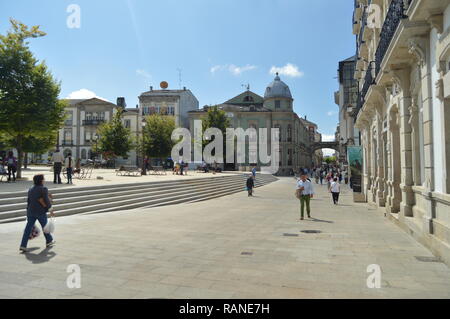 Schönen Hauptplatz, auf dem das Rathaus in Lugo entfernt ist. Reisen, Architektur, Urlaub. August 3, 2015. Lugo Galizien Spanien. Stockfoto