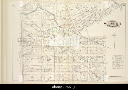 Vol. 6. Platte, H. Karte von Van Cott Ave., Van Pelt Ave., Monitor St., Meeker Ave., Richardson St., Humboldt St gebunden Neuerfundene Stockfoto