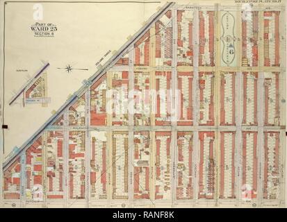 Brooklyn, Bd. 2, Seite Platte Nr. 17, Teil der Station 25, Abschnitt 6, Karte von Broadway begrenzt, Saratoga Ave neuerfundene Stockfoto