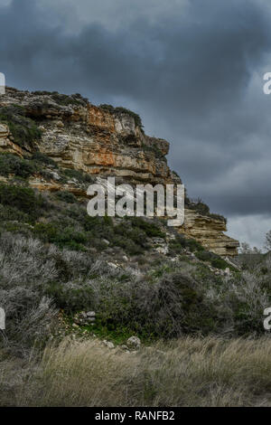 Felsen, avakas Gulch, Halbinsel Akamas, Zypern, Felsen, Avakas-Schlucht, Akamas-Halbinsel, Zypen Stockfoto