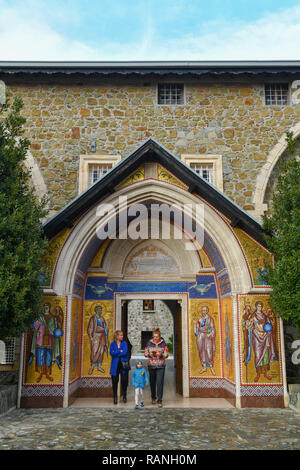 Eingang, Mosaiken, Kloster Kykkos, Zypern, Eingang, Mosaiken, Kloster Kykkos, Zypern Stockfoto