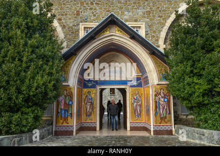 Eingang, Mosaiken, Kloster Kykkos, Zypern, Eingang, Mosaiken, Kloster Kykkos, Zypern Stockfoto