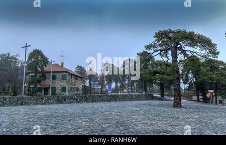 Dorfzentrum, Troodos, Troodos-gebirge, Zypern, Dorfzentrum, Troodos-Gebirge, Zypern Stockfoto