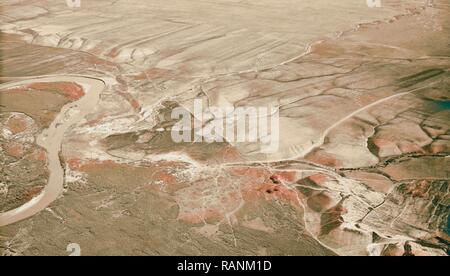 Luft Ansichten von Palästina. Flying South über den Jordan Rift. Von Gilead Wege zu Jordanien. Östliches Alpenvorland. 1931 Neuerfundene Stockfoto