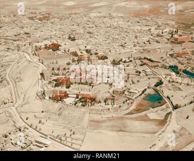 Luft Ansichten von Palästina. Jerusalem aus der Luft (die alte Stadt). Mount Zion aus dem Süden. 1931, Jerusalem. Neuerfundene Stockfoto