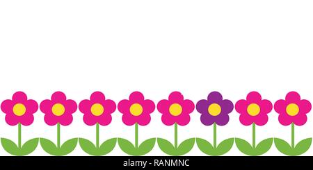 Horizontale Hintergrund mit rosa Blumen Vector Illustration Stock Vektor