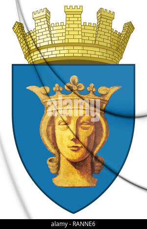 3D Wappen in Stockholm, Schweden. 3D-Darstellung. Stockfoto