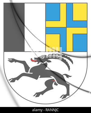 3D-Graubünden Wappen, Schweiz. 3D-Darstellung. Stockfoto