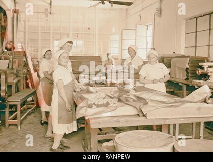 Jüdische Fabriken in Palästina auf Ebene von Sharon und entlang der Küste nach Haifa. Ramath Gan. Die 'Elite' Schokolade neuerfundene Stockfoto