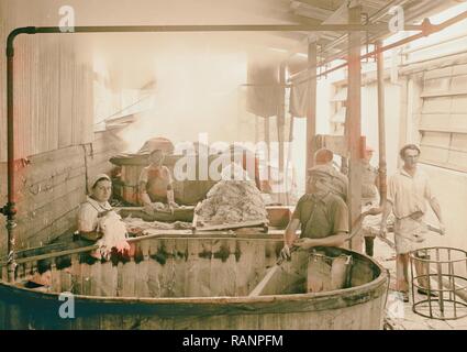 Jüdische Fabriken in Palästina auf Ebene von Sharon und entlang der Küste nach Haifa. Ramath Gan. Die Argaman Textilfärbung neuerfundene Stockfoto