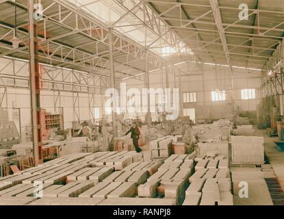 Jüdische Fabriken in Palästina auf Ebene von Sharon und entlang der Küste nach Haifa Der 'Wolfman' Ltd. Zement Rohr & Fliesen neuerfundene Stockfoto