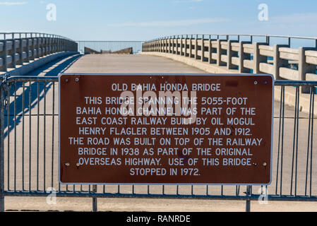 Alte Bahia Honda Bridge. Florida Keys historischen Overseas Highway und gebrochene Bahn nun geschlossen. Stockfoto