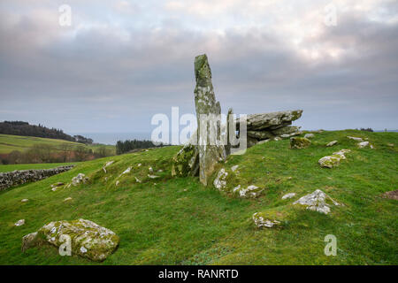 Cairn Heiligen 2, Neolithische Grabkammer sagte, daß das Grab des Mythischen schottischer König Galdus, in der Nähe von Creetown, Dumfries and Galloway, Schottland Stockfoto
