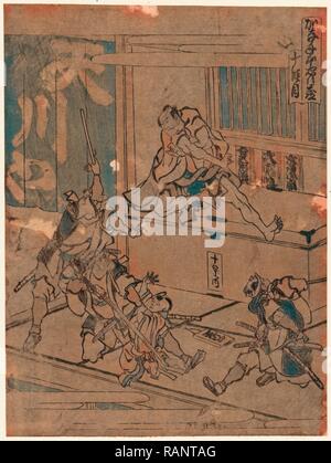 Judanme, Akte 10 [Der kanadehon Chushingura]. [Zwischen 1804 und 1812], 1 Drucken: Holzschnitt, Farbe, 22,5 X 16,8, Neuerfundene Drucken Stockfoto