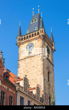 Prague Old Town Hall Staroměstská radnice Prag Tschechische Republik Europa Stockfoto