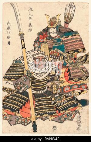 Genkuro Yoshitsune zu Musashibo Benkei, Genkuro Yoshitsune und Musashibo Benkei. [Zwischen 1804 und 1818], 1 Drucken neuerfundene Stockfoto