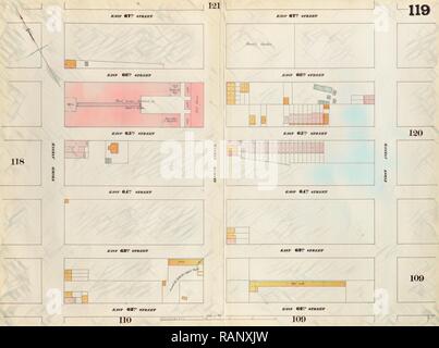 Platte 119: Karte von East 67th Street, First Avenue, East 62. Straße, der Dritten Avenue begrenzt. 1857, 1862, Perris und Neuerfundene Stockfoto