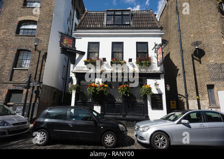 Die Außenansicht der Mayflower Pub, Rotherhithe, London Stockfoto
