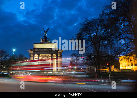 Wellington Arch, London bei Nacht Stockfoto