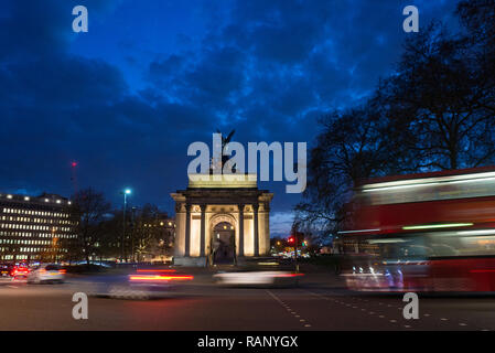 Wellington Arch, London bei Nacht Stockfoto