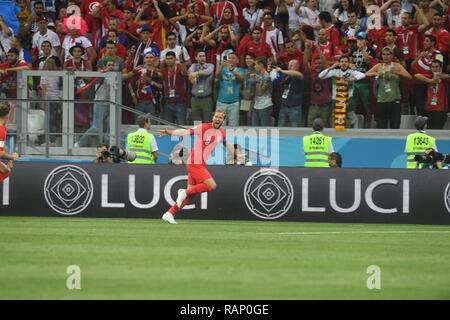 England Match Day in Wolgograd Bild Jeremy Selwyn Stockfoto