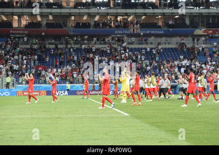 England Match Day in Wolgograd Bild Jeremy Selwyn Stockfoto