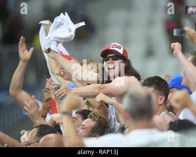 England Match Day in Wolgograd Bild Jeremy Selwyn Stockfoto