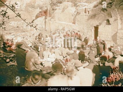 Ostern Morgen beim Gartengrab, 9. April 1939 Der Chor in den Dienst 1939, Jerusalem, Israel. Neuerfundene Stockfoto