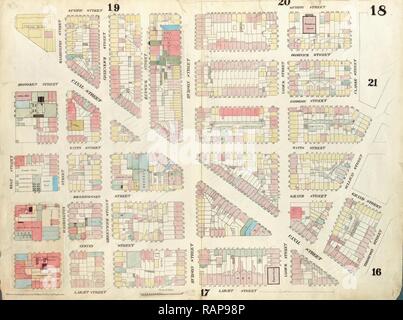 Platte18: Karte von Spring Street, Clarke Street, Broome Street, Sullivan Street, Grand Street begrenzt, Thompson Street neuerfundene Stockfoto