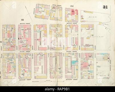 Platte31: Karte von Houston Street, Avenue D, 3rd Street, East Street, Rivington Street, Willett Straße begrenzt. 1857 Neuerfundene Stockfoto