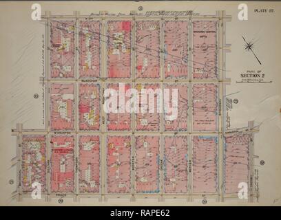 Platte 22, Teil von Abschnitt 2: von W. 3rd Street, Broadway, E. in der Houston Street, Prince Street begrenzt, Macdougal Street neuerfundene Stockfoto