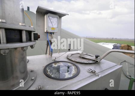 Gambarana (Pavia, Italien) für die Produktion von Strom aus Biomasse in 'Burg' Farm. Stockfoto