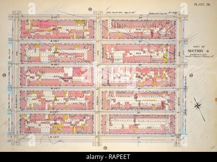 Platte 29, Teil von Abschnitt 4: von W. 47th Street, 9. Avenue, W. 42nd Street und Elften Avenue, New York Bounded neuerfundene Stockfoto