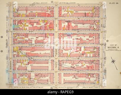 Platte 38, Teil von Abschnitt 4: von W. 53rd Street, 9. Avenue, W. 47th Street und Elften Avenue, New York Bounded neuerfundene Stockfoto