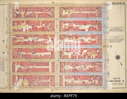 Platte 38, Teil von Abschnitt 4: von W. 53rd Street, 9. Avenue, W. 47th Street und Elften Avenue, New York Bounded neuerfundene Stockfoto